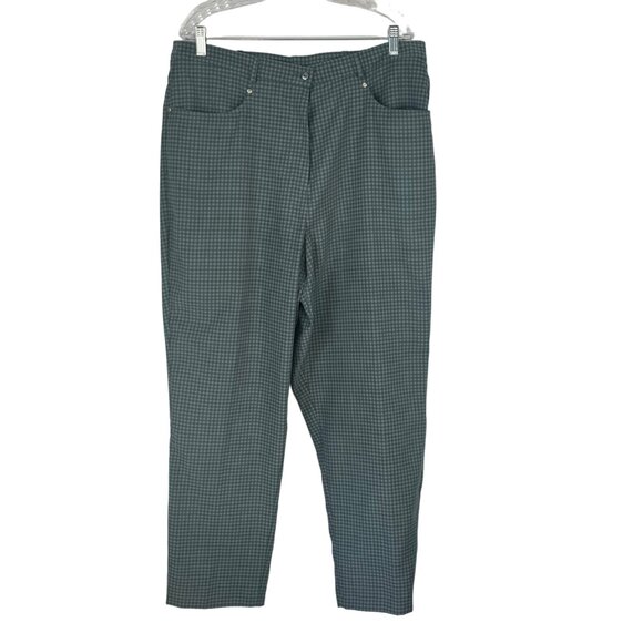 Nygard TanJay Checked Weekender Pants Womens 18 Green New - Picture 1 of 13